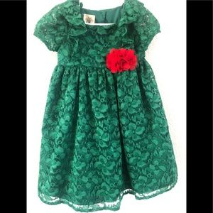 Laura Ashley bright green dress .